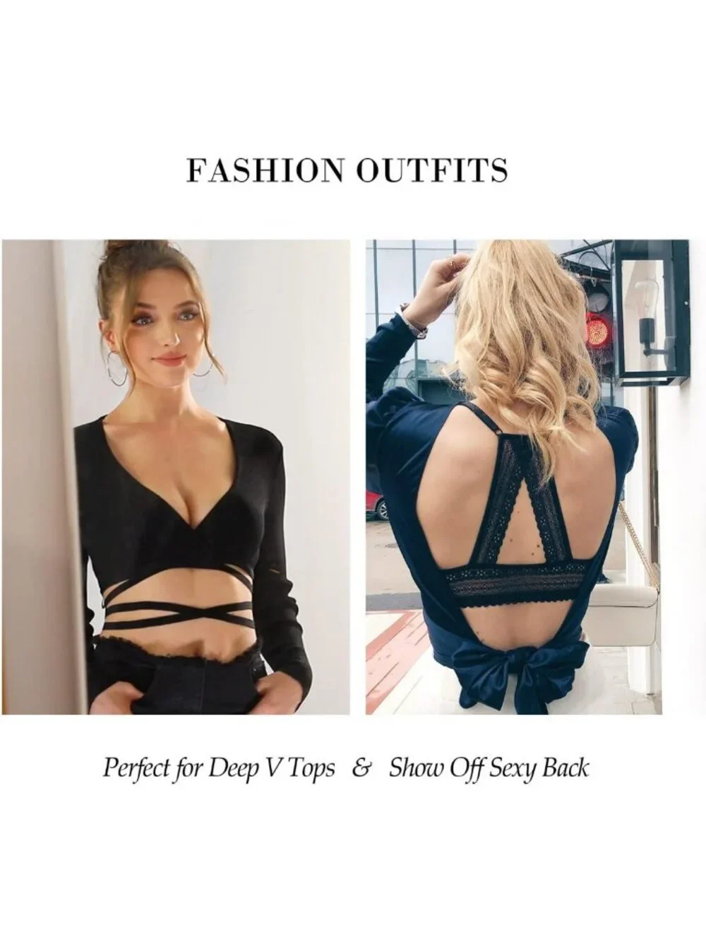 Women's Push Up Bra - Front Closure, Racerback Style, Comfortable Fit